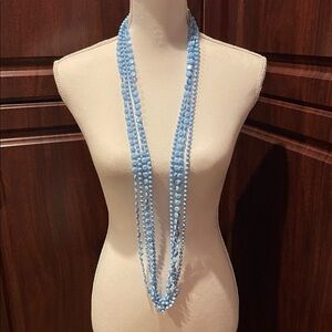 Vintage Blue Beaded Necklace